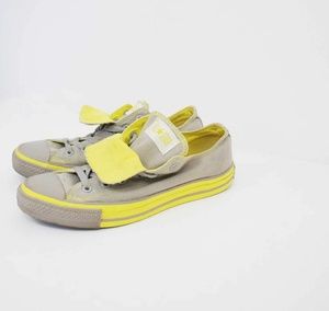 gray and yellow converse